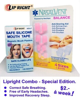 NSA Combo.  MAGNETIC Mouth tape + NasalVent Balance