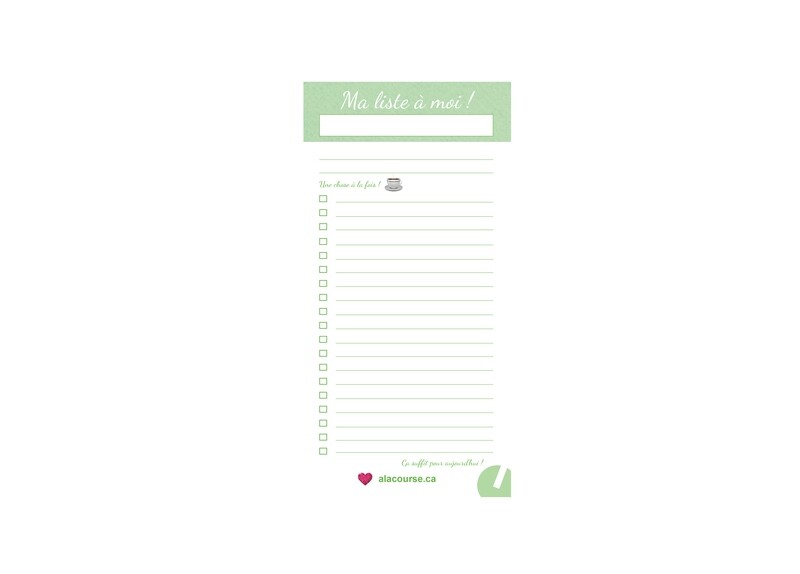 Bloc-notes (30 feuilles) « Ma liste à moi ! »