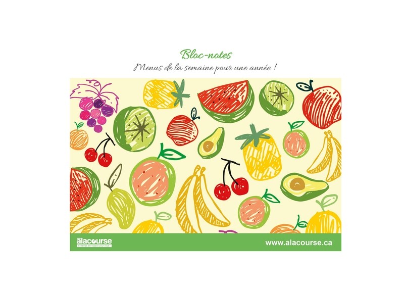 Bloc-notes DELUXE « Menus de la semaine pour une année ! »