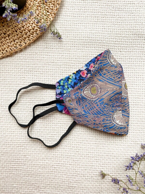 Reversible and reusable Face Mask - Peacock
