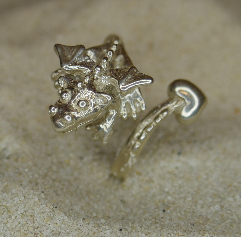 Drache klein Silber, Ring