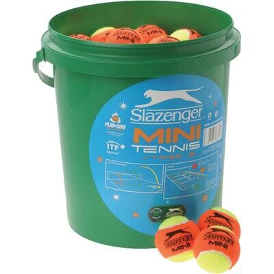 Slazenger Mini Tennis Orange Balls 5 Dozen Bucket