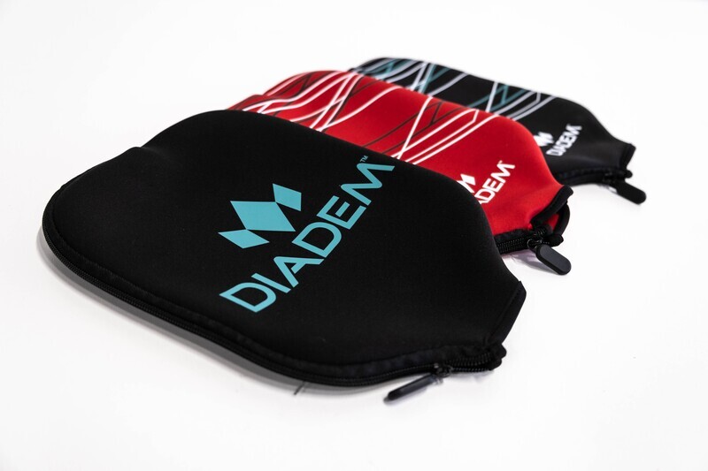 Diadem Pickleball paddle cover Pink/White logo