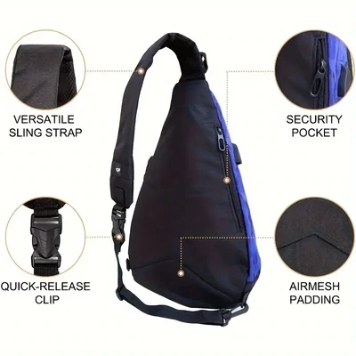Pickleball/Padel racquet backpack - Black/Blue