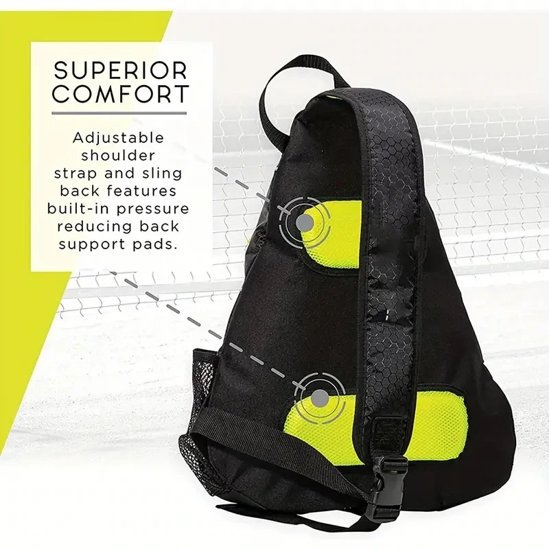 Pickleball/Padel racquet backpack - Black/Yellow