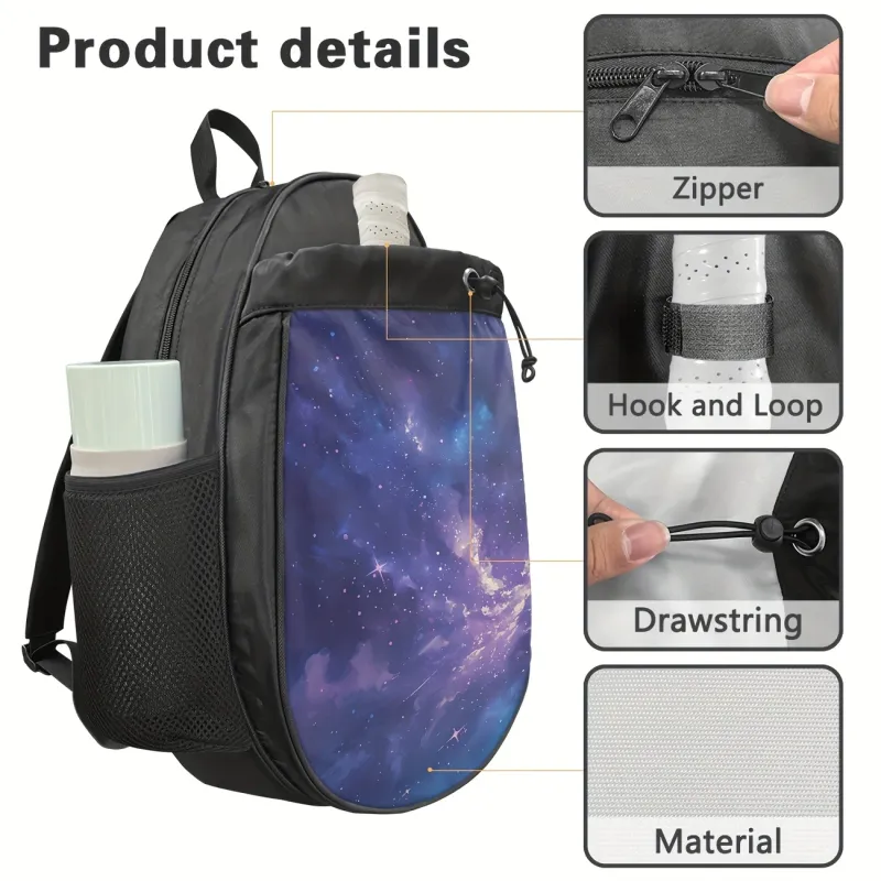 Pickleball Galaxy Print backpack