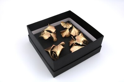 Gingko Napkin Rings - 4/Gold 