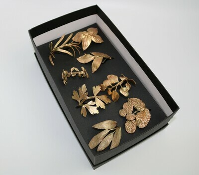 Italian Herb Napkin Rings Set/8 Gold 