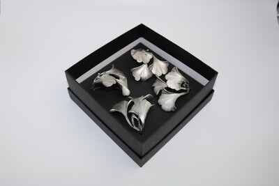 Gingko Napkin Rings - 4/Silver
