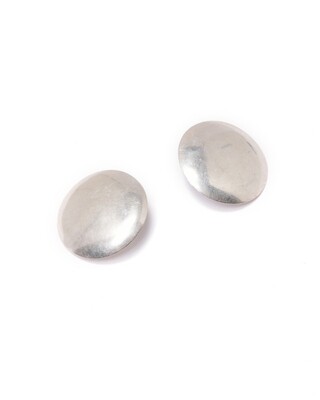 Button Earrings - Sterling Silver
