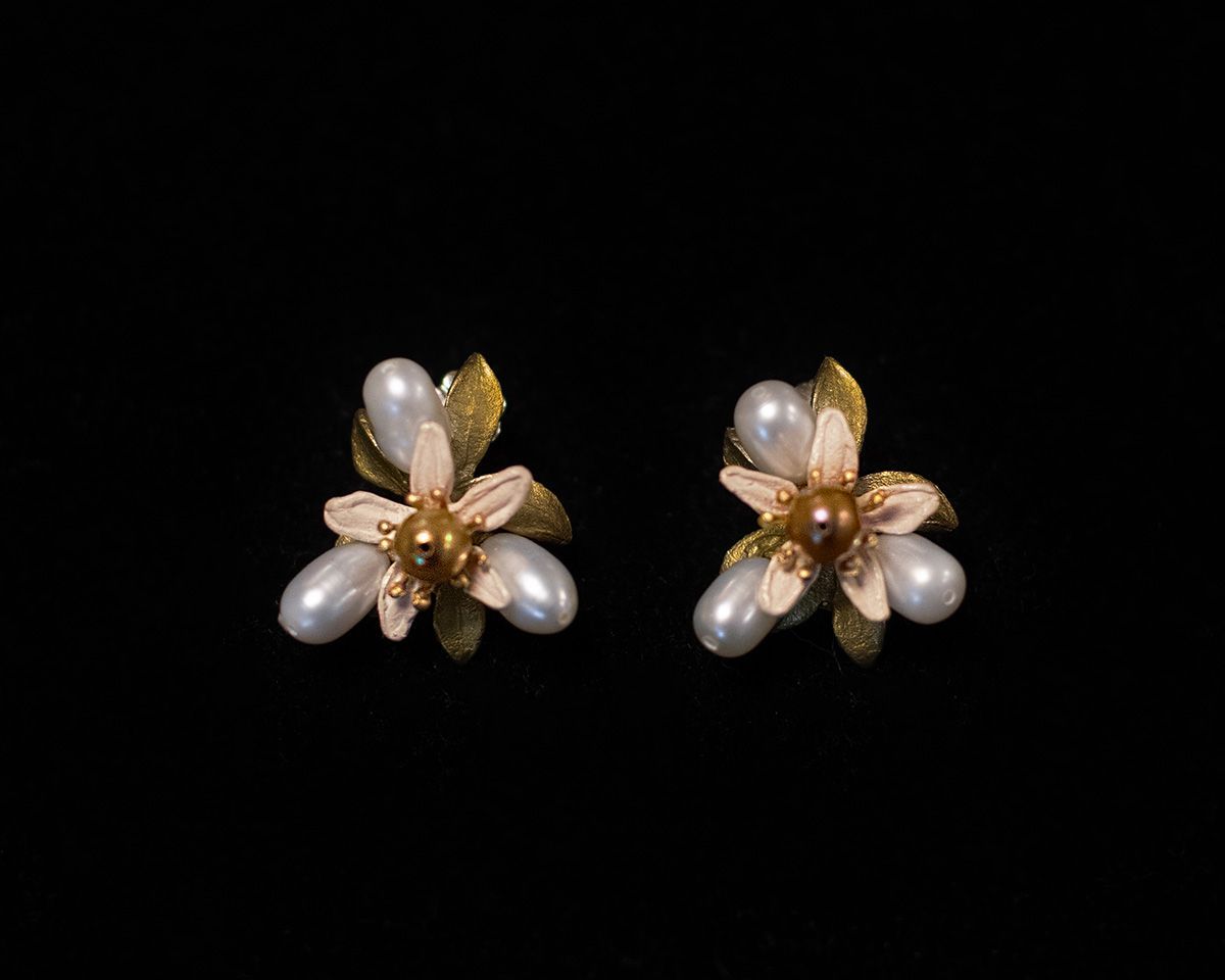 Orange Blossom Post Earrings