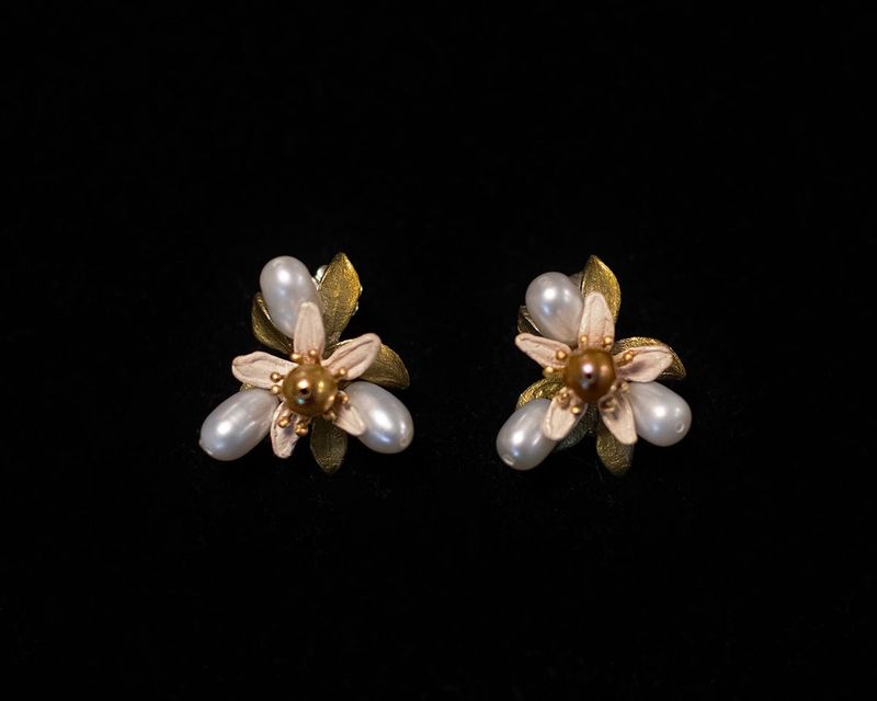 Orange Blossom Post Earrings