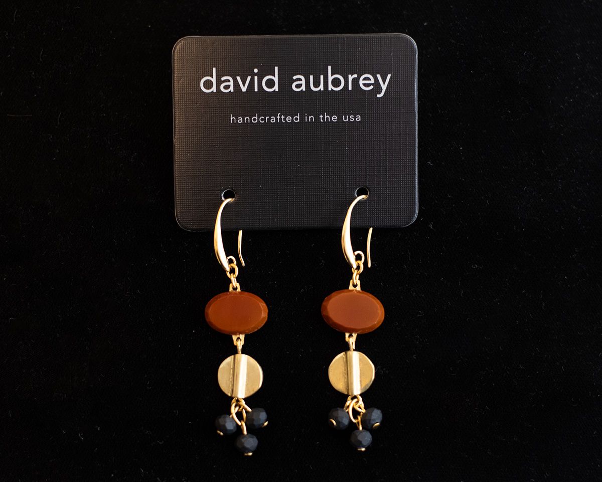 Vintage Orange Glass Earrings