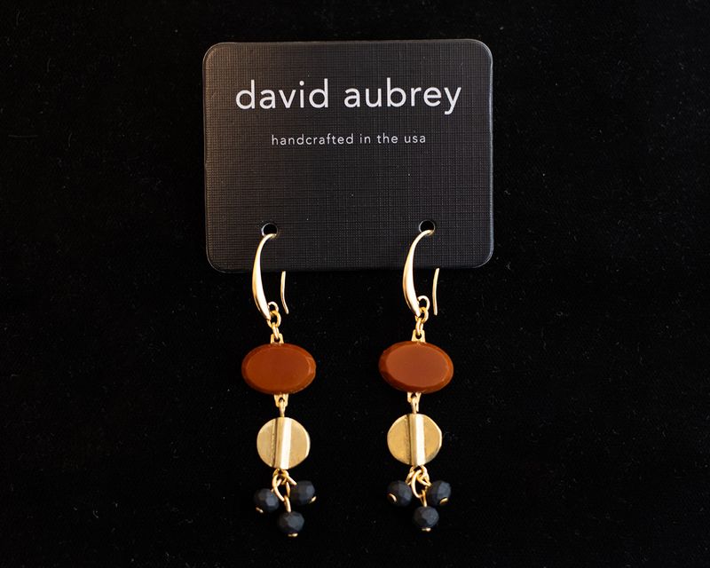 Vintage Orange Glass Earrings