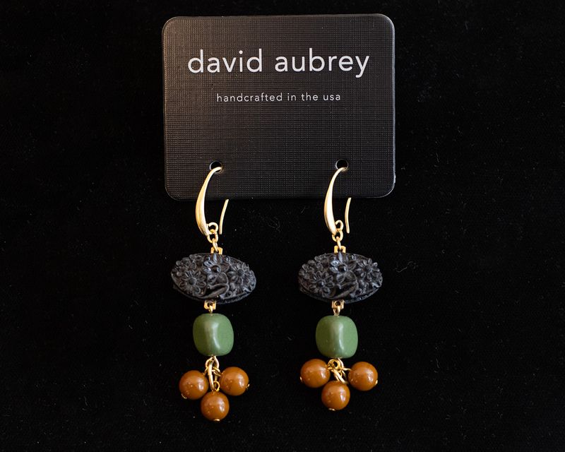 Vintage Cluster Glass Earrings