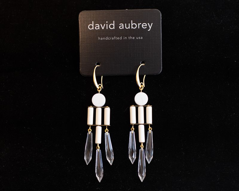 White/Crystal Chandelier Earrings