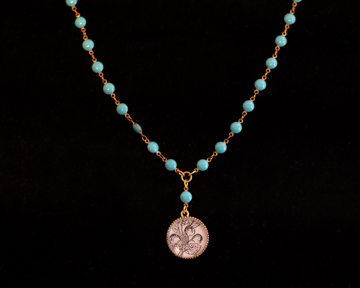 Enamel Coin Gold Necklace