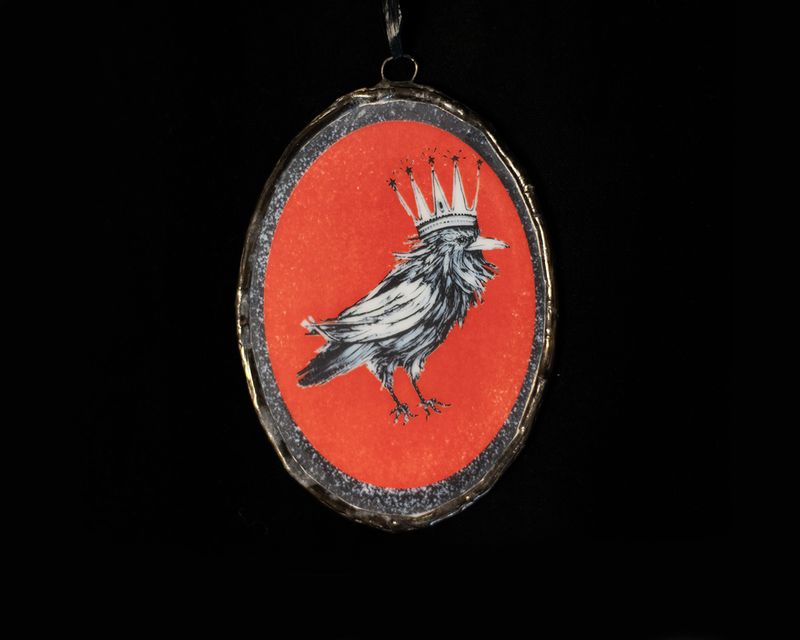 Crow King Glass Art