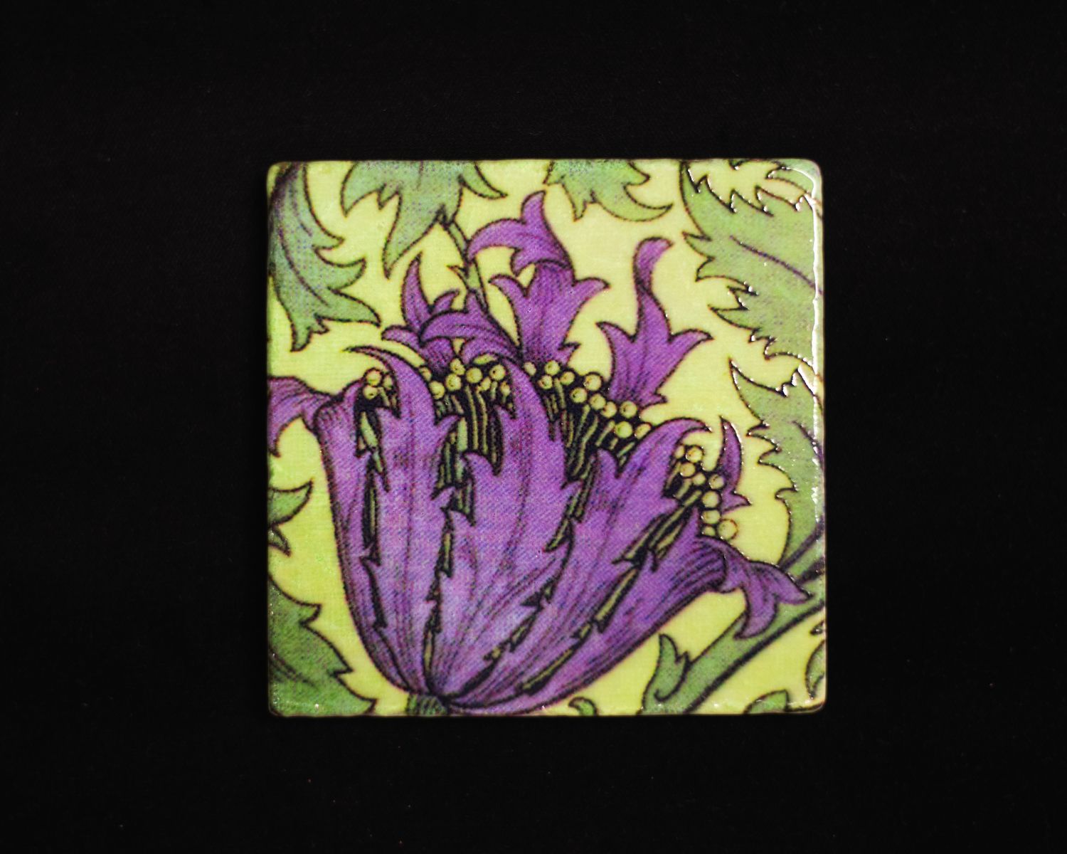 Purple Spring Floral Stone Coaster