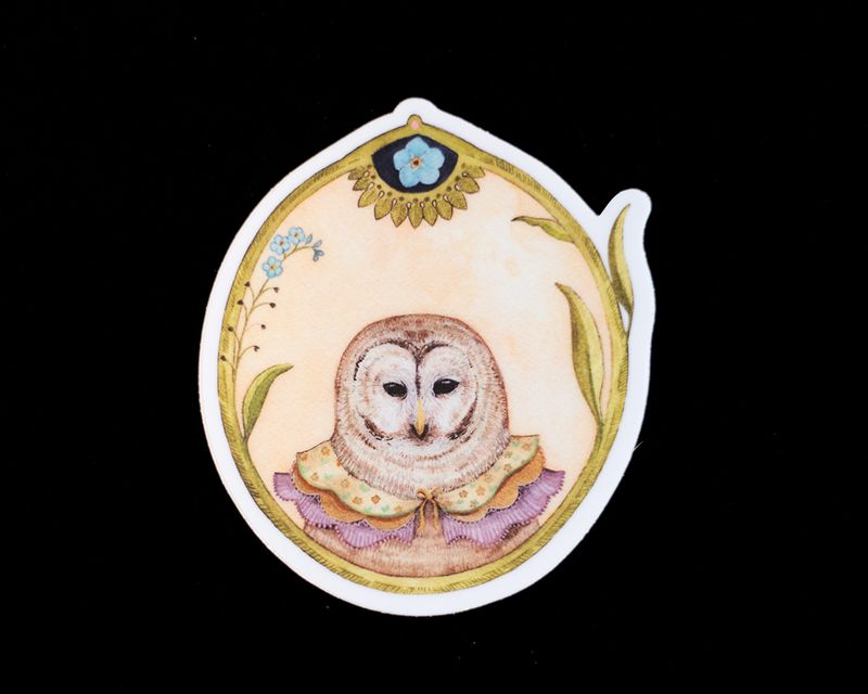 Floral Owl Sticker