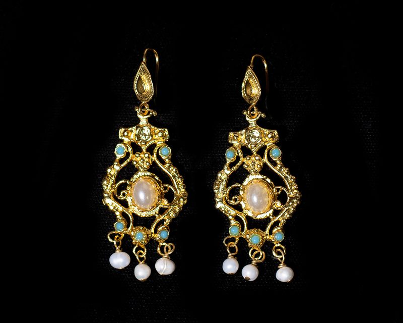 Pearl/Turquoise Earrings