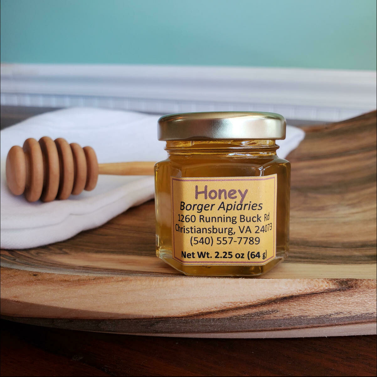 Borger Apiaries Honey Hexagonal Jar 2.25 oz