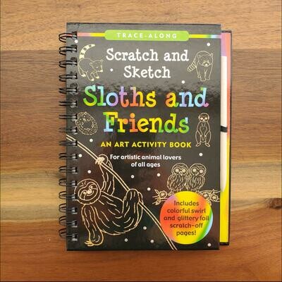 Peter Pauper Press Trace-Along Scratch and Sketch Sloth and Friends