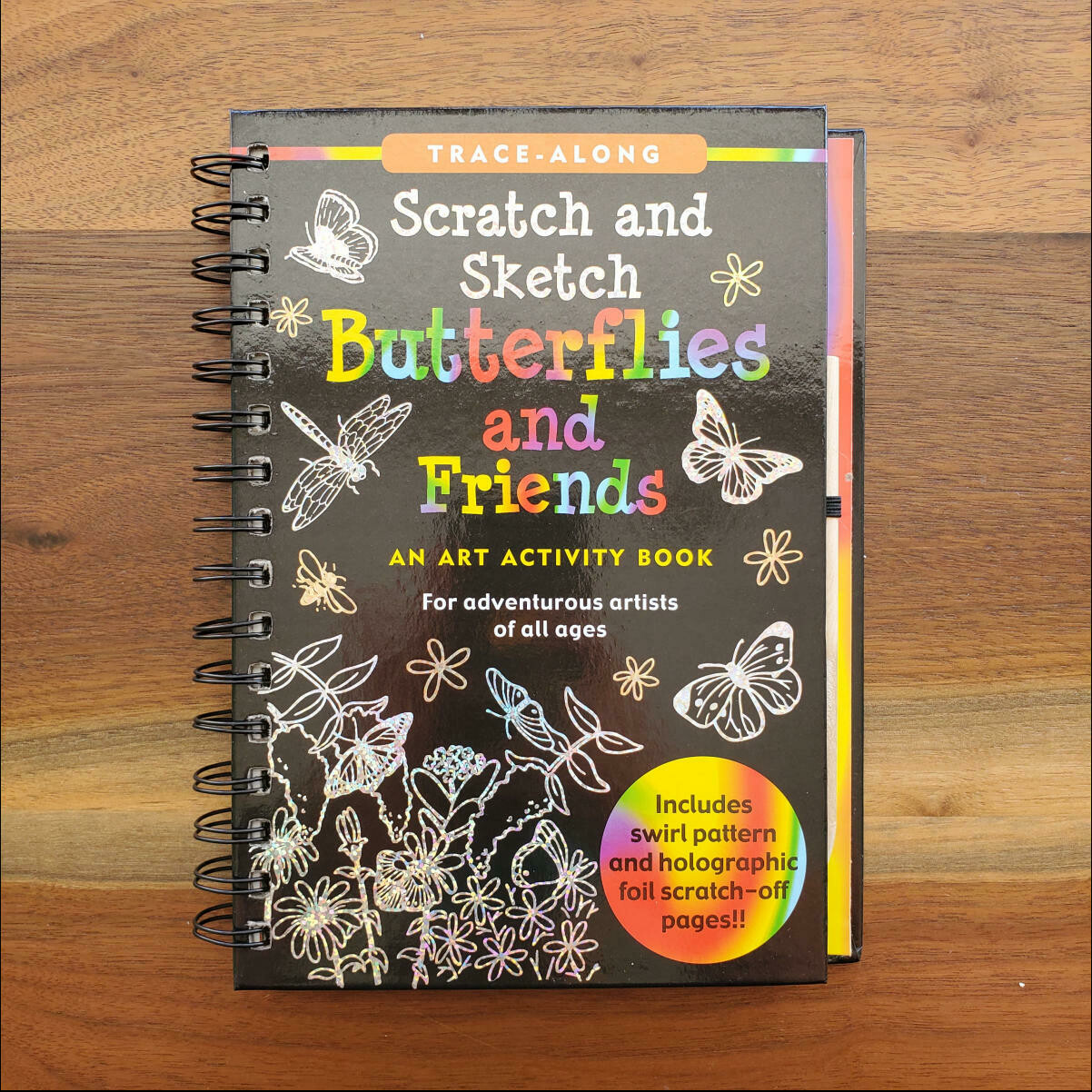 Peter Pauper Press Trace-Along Scratch and Sketch Butterflies and Friends