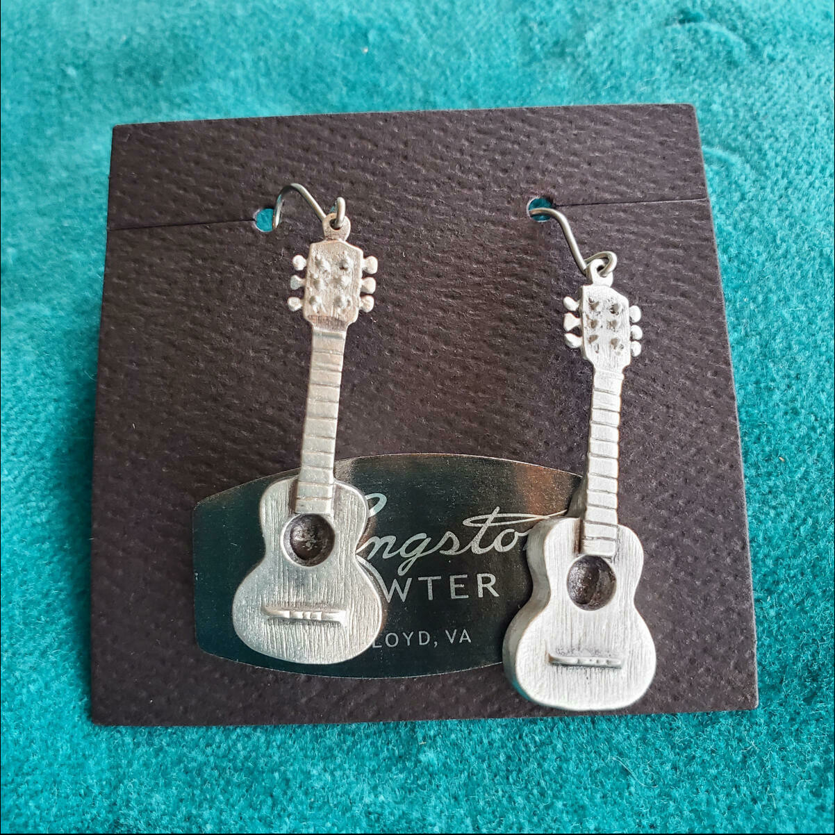Langston Pewter Guitar Earrings