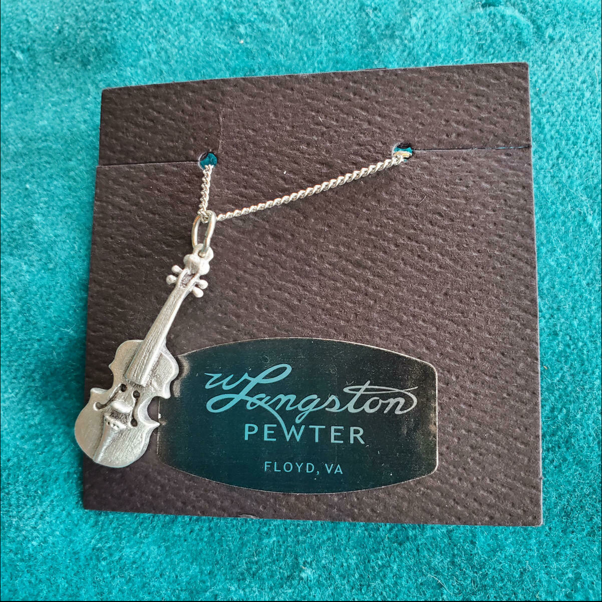 Langston Pewter Fiddle Necklace Langston Pewter Fiddle Necklace