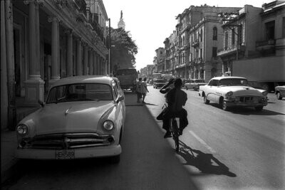 Cyclist on the Avenue, Havana, Cuba, 2002