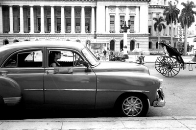 Woman In Classic Car, Paseo de Marti, Havana, Cuba, 2002