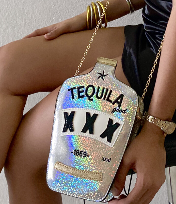 Silver Hologram Tequila Side Bag