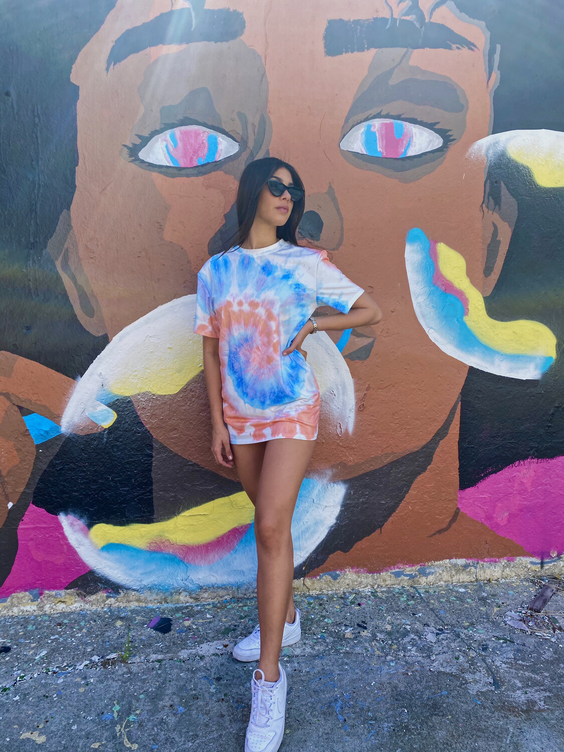 Orange &amp; Blue Tie Dye T-shirt