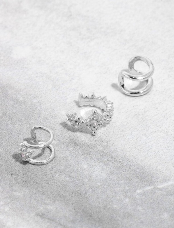 Metallic Earring Cuff Set 