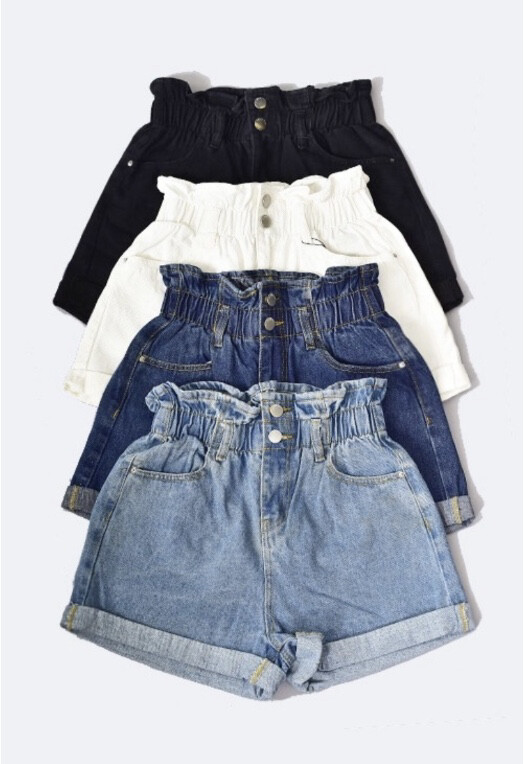 Joyce Paper Bag Denim Shorts 