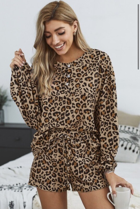 Khloe Leopard Print PJ Set