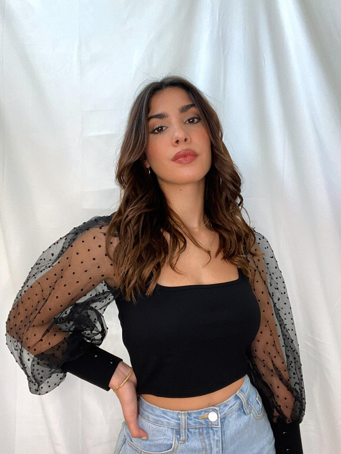 Melanie Puff Sleeve Crop Top