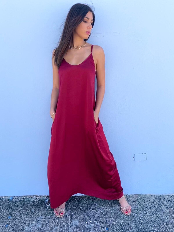Micaela Satin Maxi Dress