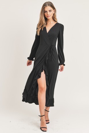 Agatha Ruffle Wrap Dress