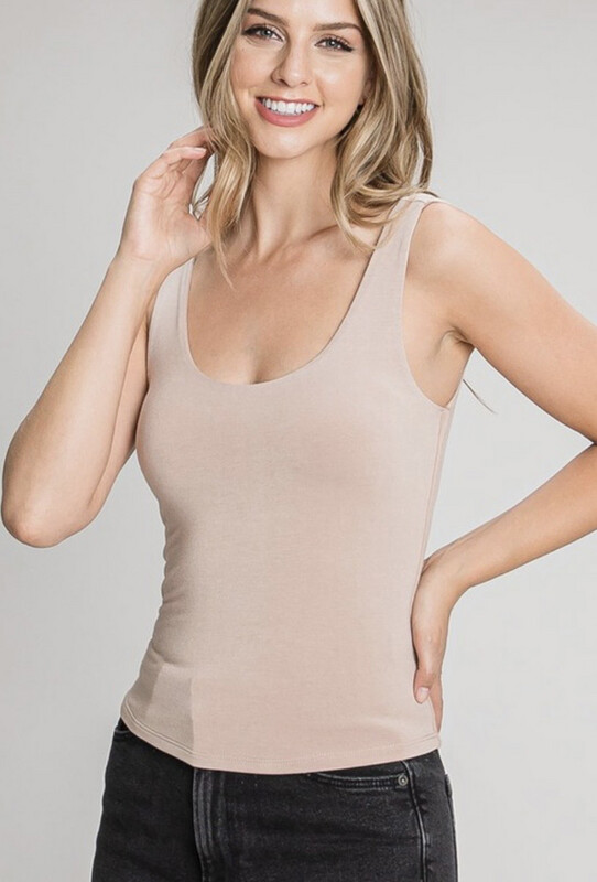 Hazel Basic Tank Top (Taupe)