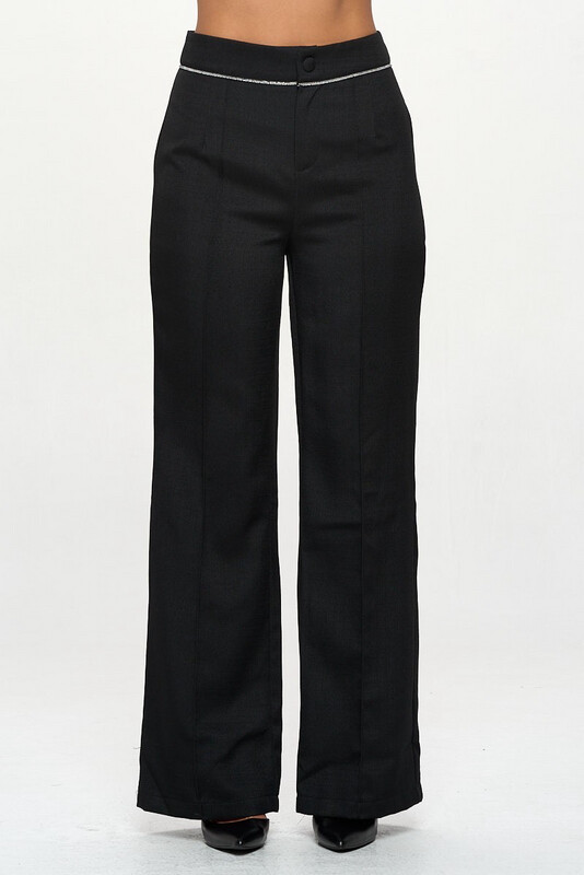 Black Embellished Dress Pants