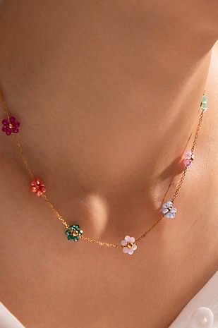 Flower Beads Chain Necklace