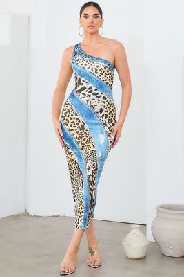 Denim Print Dress