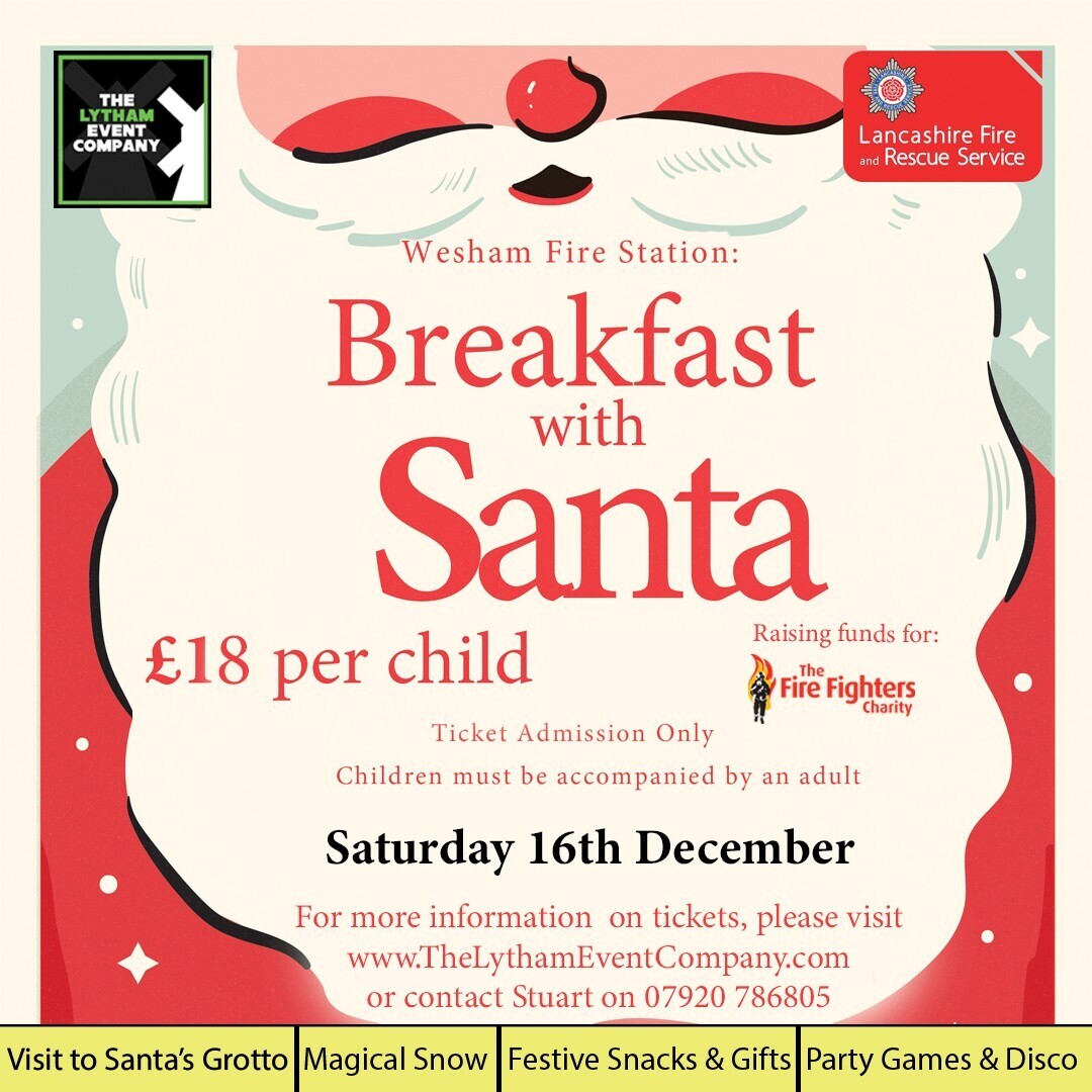Breakfast with Santa at Wesham fire station - raising money for the Firefighters charity.