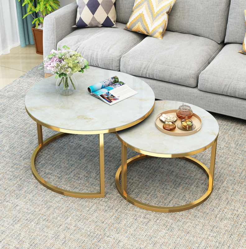 Nordic-style Grey Coffee Table Pair