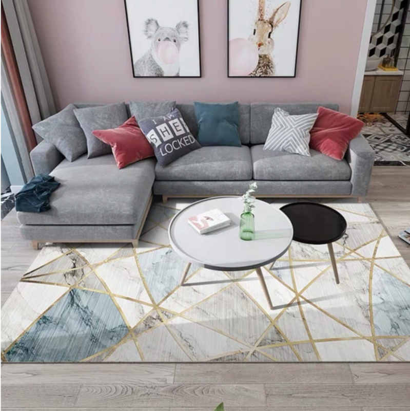 Nordic-style Blue Rug