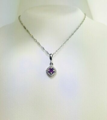 14kt White Gold Pink Sapphire Necklace