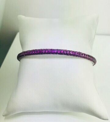 SS Pink Sapphire Bangle Bracelet