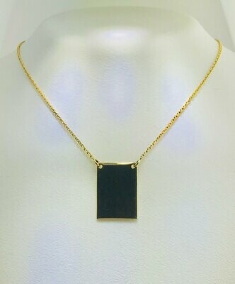 14kt Yellow Gold Stationary Rectangle Necklace
